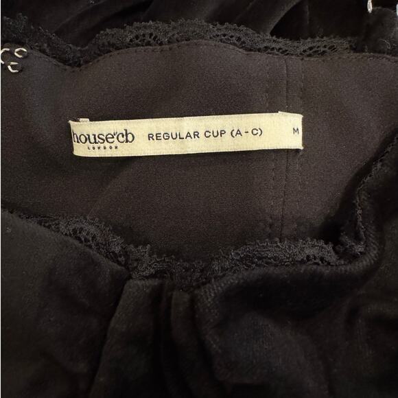 House of CB Mademoiselle Black Velvet Tulle Midi Dress Size Medium - Picture 10 of 13